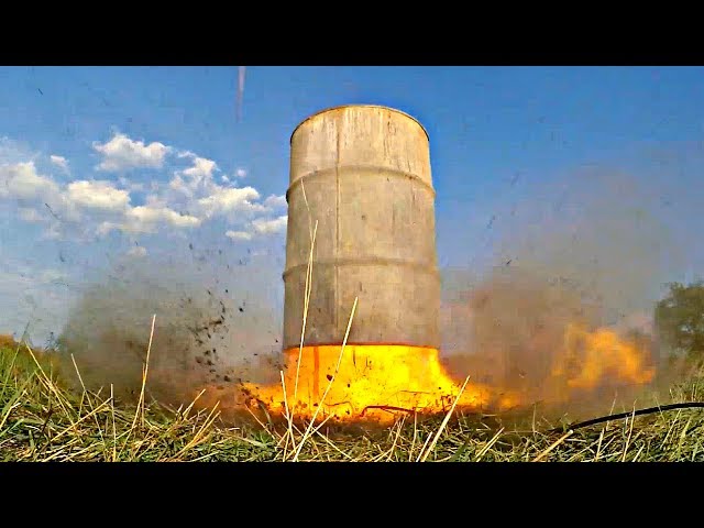 FLIGHT ON A BARREL FILLED WITH CARBIDE crazy exploders of barrels