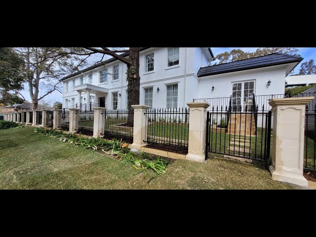 Large yard landscaping ideas, 10 best landscaping ideas, Concrete Pillars and Steel Fence