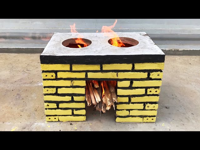 How to build a beautiful wood stove from Brick and Cement - Brick Stove
