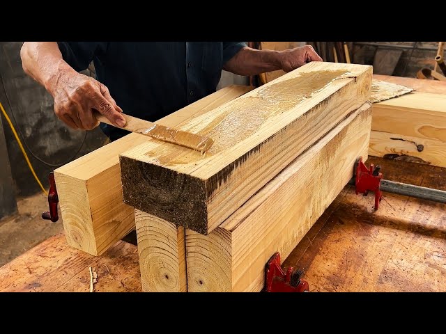 Ingenious Woodworking Techniques Monolithic | Craft Wood Process Idea For Making Sturdy Dining Table