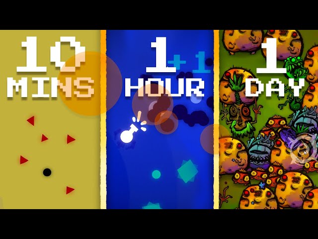 Making a TOP-DOWN SHOOTER in 10 minutes VS 1 hour VS 1 day!