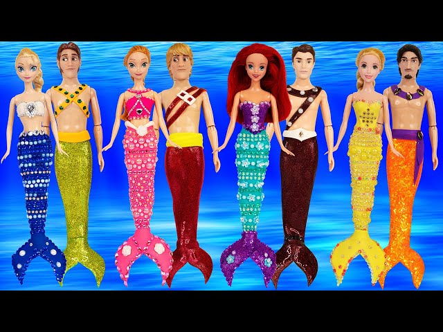 DIY Amazing Mermaid Costumes for Princess Couples Dolls