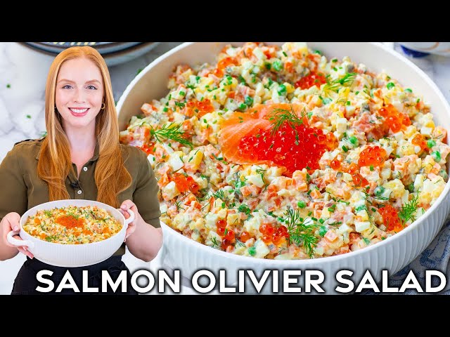 Smoked Salmon Olivier Potato Salad | Great for Holidays!
