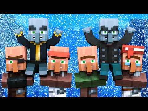 Villager vs Pillager Life Winter War Series - Alien Being Minecraft Animation