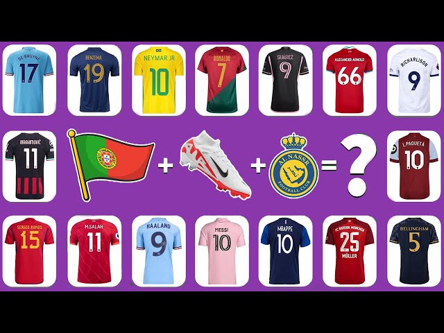 (Full 36 )Guess the SONG, JERSEY, CLUB, BOOTS and CAR of famous football players|Ronaldo, Messi