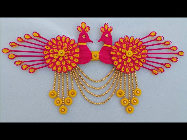 Woolen Peacock Wall Hanging Craft Ideas  -  How to Make Woolen Peacock Wall Hanging at Home ​