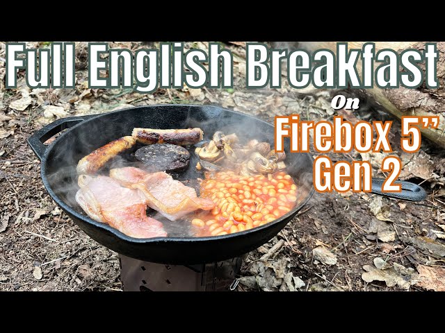First burn on FIREBOX Stove | English Breakfast in the Woods