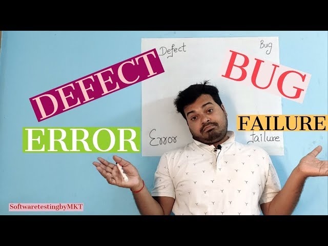 DEFECT BUG ERROR FAILURE in Software Testing