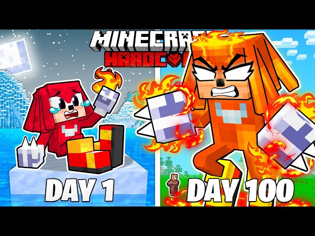 I Survived 100 Days as FIRE KNUCKLES in HARDCORE Minecraft