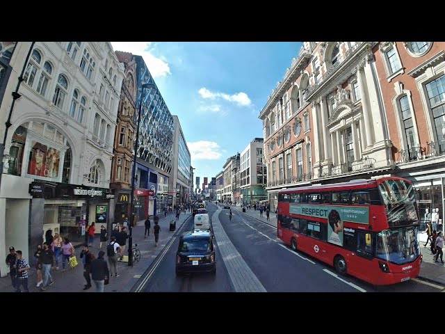 London Bus Ride - ROUTE 390 from Oxford Street towards Victoria Bus Station [4K] 60Fps