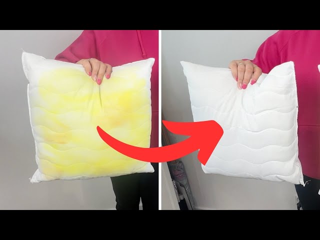 Yellow stains from the pillow will disappear. No bleach