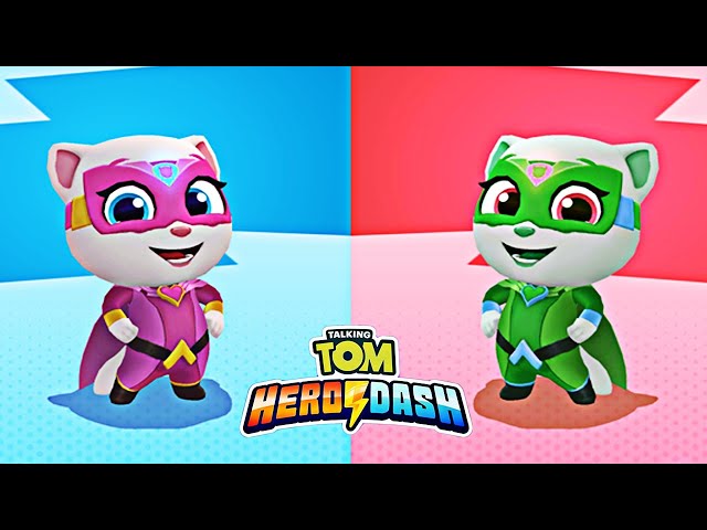 Talking Tom Hero Dash - 2x Super Angela - Gameplay (Android, iOS)