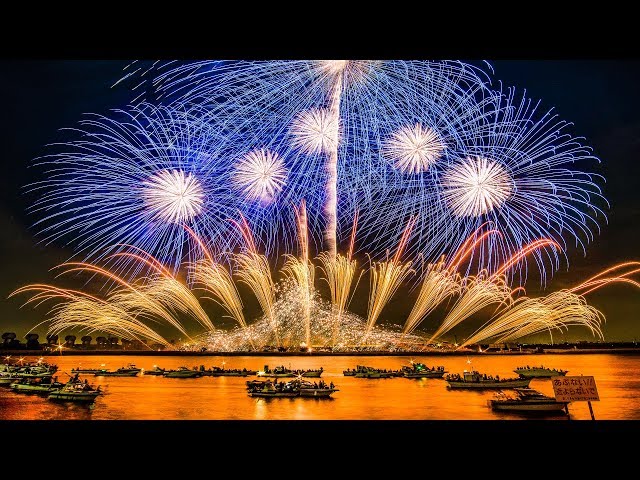 [4K] 桑名水郷花火大会 2017 2尺玉17発! NTN100周年記念 超特大仕掛花火 - Kuwana Suigo Fireworks Festival -