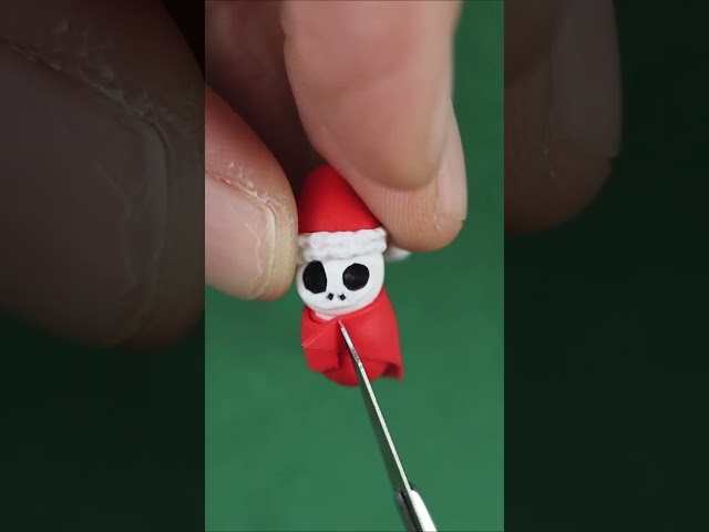 Dressing up a TICTAC as SANDY CLAWS ⭐️ #merrychristmas #polymerclay #santa