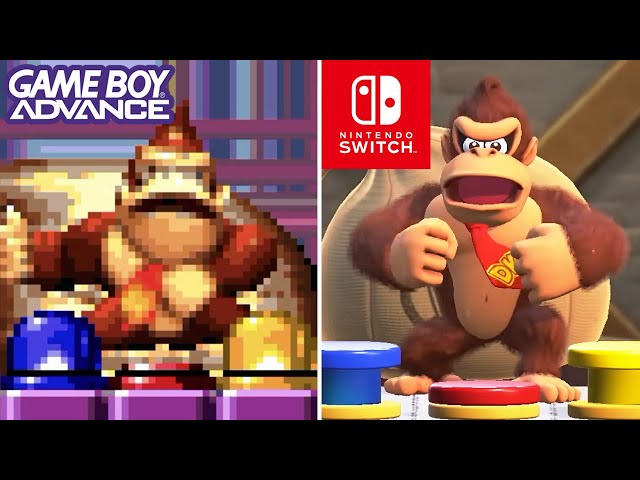 Mario vs Donkey Kong - All Bosses & Cutscenes Comparison (Switch vs Original)
