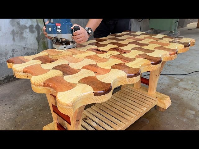 Video Tutorial To build A Table With Amazing Curves Will Make You Satisfied || Skillful Woodworking