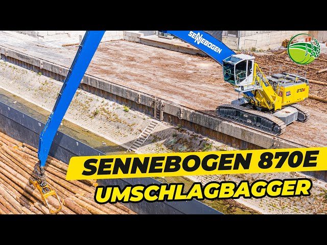 Holzumschlag im Hafen | SENNEBOGEN 870 Umschlagbagger | Produktvideo