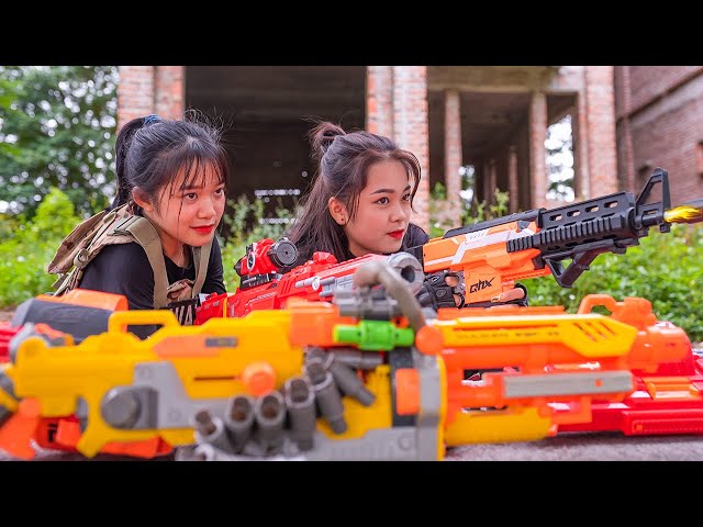 TRANBI BEST PRANKS FIGHT CRIMINAL - Seal Warriors Nerf Guns Troll Criminal Group | Pink Girl Nerf