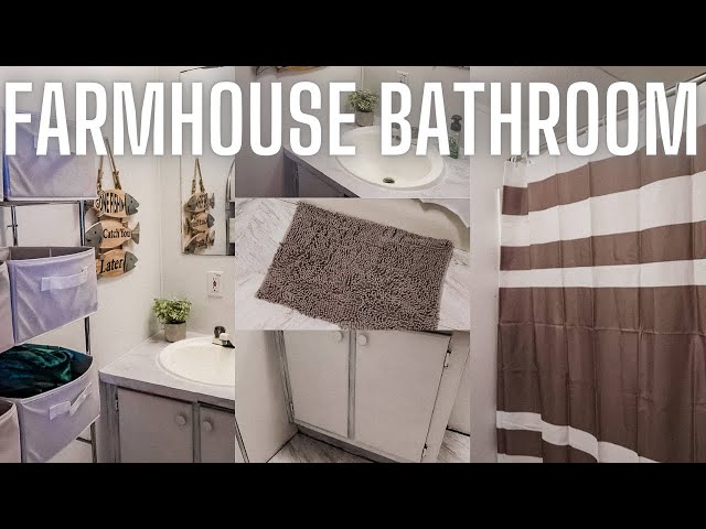 MOBILE HOME CLEAN WITH ME SMALL BATHROOM DEMO & REMODEL | SMALL BATHROOM FARMHOUSE REMODELING UPDATE