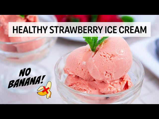 Easy Healthy Ice Cream Recipe with No Banana - Strawberry Flavour #Ad