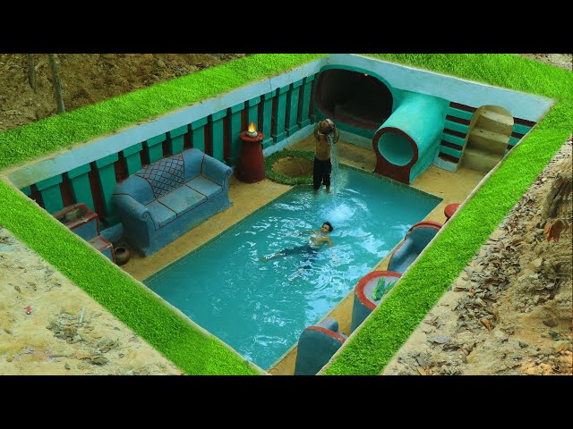 Building Cave Platinum Underground Swimming Pool With Underground Private Living Room