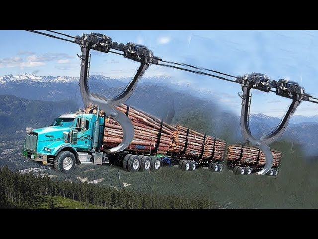 Amazing Dangerous Logging Wood Truck Operator Skill | Heavy Equipment Operations Oversize Machines.