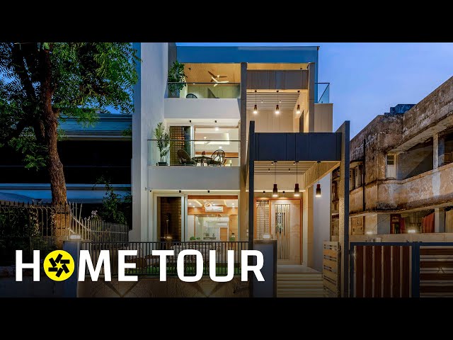2,600 sq.ft Compact Narrow House in Ahmedabad with Natural Light (Home Tour).