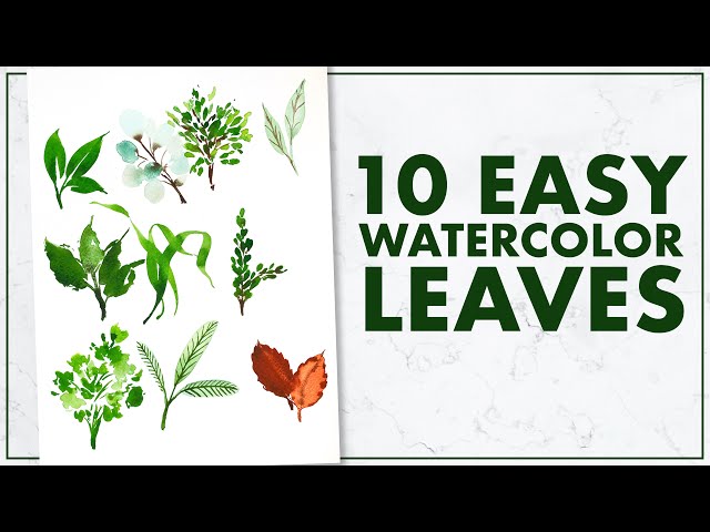 Easiest Way to Paint TEN Different Leaves with Watercolor!