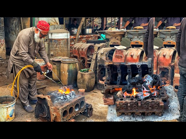 Connecting Rod Sawed The Engine Block in Half || How to Weld an Engine Block || Engine Block Repair