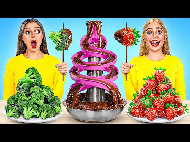 Chocolate Fountain Fondue Challenge | Edible Battle by Multi DO Challenge
