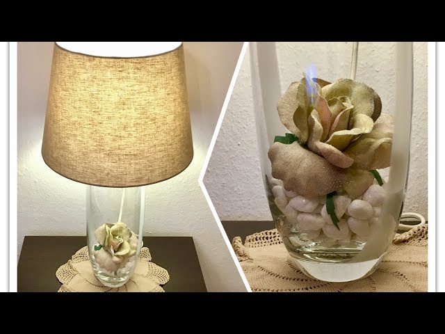 Modern Desk Lamp - Table Lamp built from vase - DIY