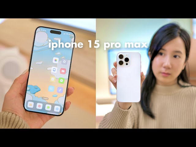iPhone 15 Pro Max - Worth The Upgrade? White Titanium Aesthetic Unboxing & First Impressions