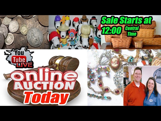 Live 3 hour Auction coins, vintage snoopy toys, jewelry, and much more!