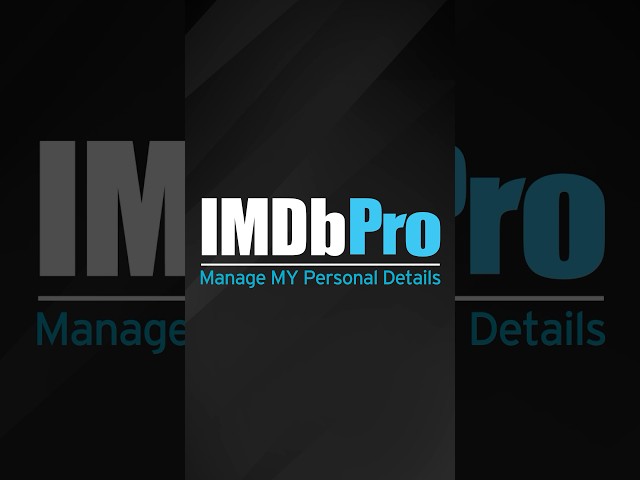 #IMDbPro Tutorial | How To Manage Your Personal Details #IMDb #Shorts