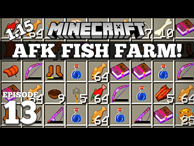 How To Make an AFK Fish Farm Minecraft 1.15.2 #13