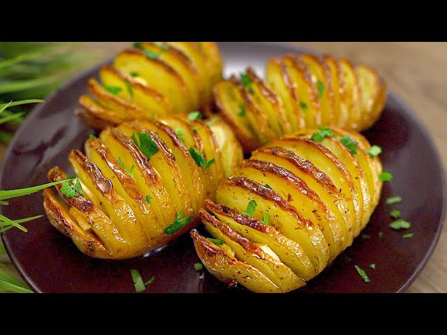 Baked potatoes with garlic and butter. Delicious and easy!