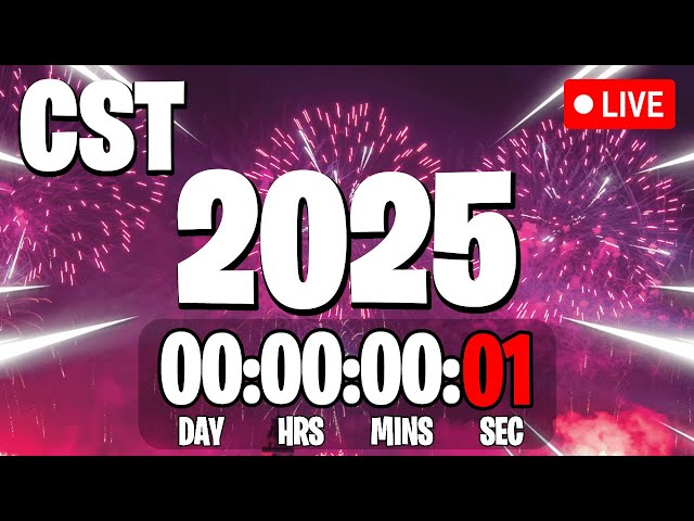 NEW YEAR'S 2025 COUNTDOWN LIVE 🔴 24/7 & Central Standard Time, CST New Year Countdown!