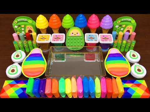 Satisfying Slime Series #3 RAINBOW AVOCADO!! Mixing Makeup, Clay and More into STORE BOUGHT SLime