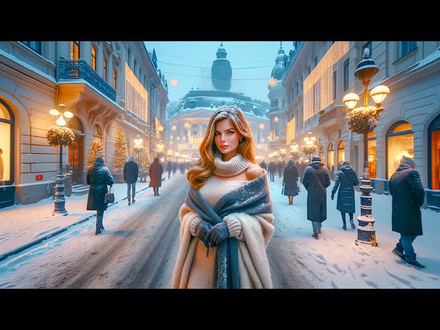 Romania - Bucharest, Brasov & Sinaia Under Snow - 4K HDR Walking Tour