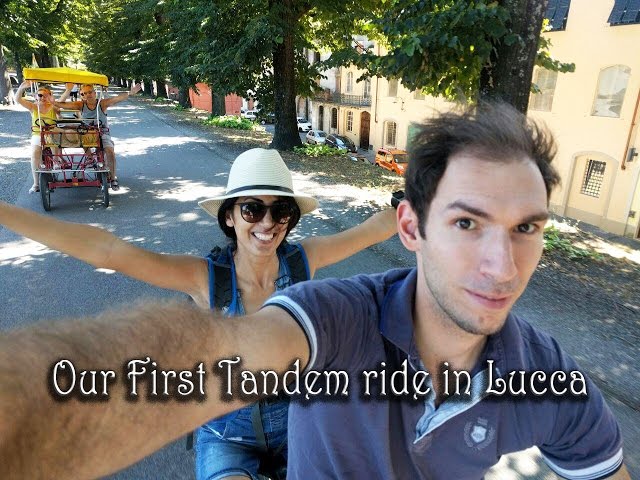 Our first tandem ride in Lucca