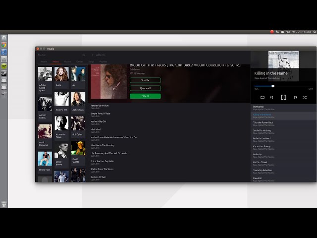 Ubuntu Music App - adaptive layout