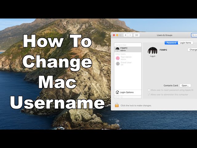 How To Change A Mac Username - Including Account Name & Home Directory - macOS Users & Groups