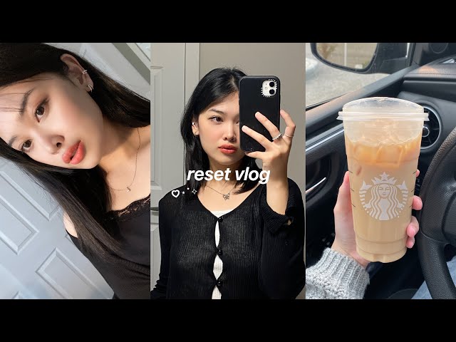 Reset Vlog🧖🏻‍♀️ Morning & night skincare routine, getting a haircut, 5 minute go-to makeup routine