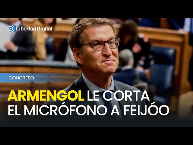 Tensión en el Congreso: Armengol le corta el micrófono a Feijóo