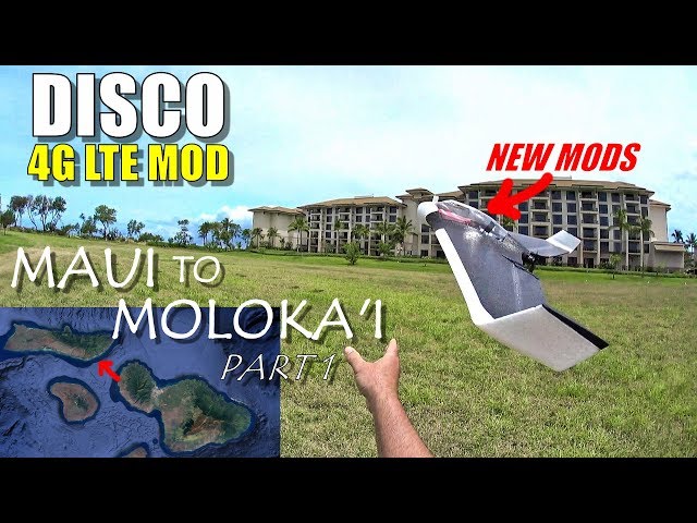 Parrot DISCO 4G LTE + BIGGER Li-Ion Mod - MAUI to MOLOKAI Manual Flight - Part 1 😱😍