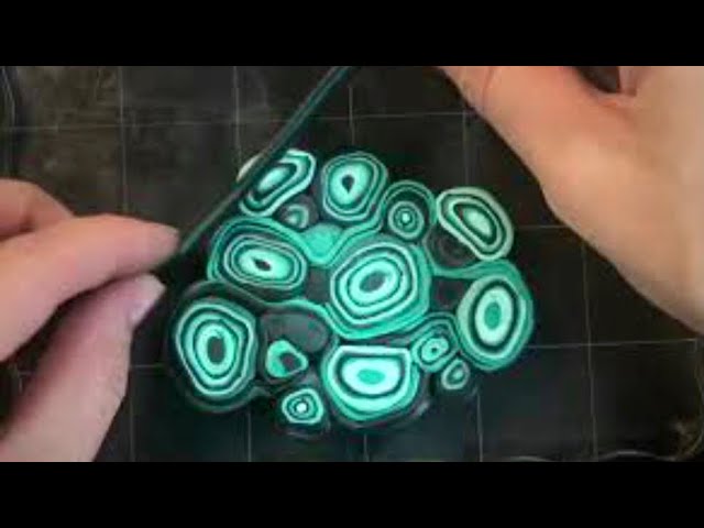 Most Easy Way to Create FAUX MALACHITE STONE from Polymer Clay. Jewelry Tutorial