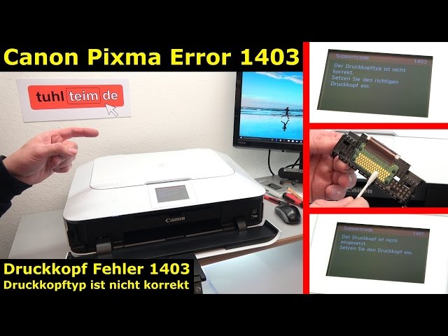 Canon Pixma Druckkopf Fehler 1403 - Druckkopftyp ist nicht korrekt - [4K Video]