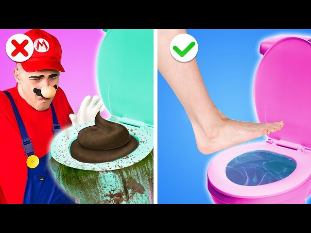Mario, Do You Know Cool Toilet Hacks🚽? | Cool Super Mario Parenting Hacks