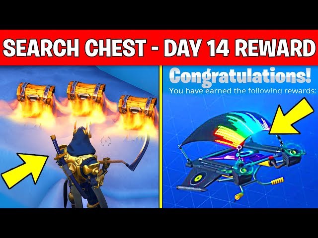Search Chests – DAY 14 REWARD : EQUALIZER GLIDER (14 DAYS OF FORTNITE CHALLENGES)
