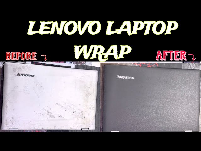 Lenovo laptop wrap with black leather texture skin